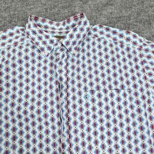 Ariat Shirt Mens Extra Large Blue Multicolor Southwestern Print Short Sleeve